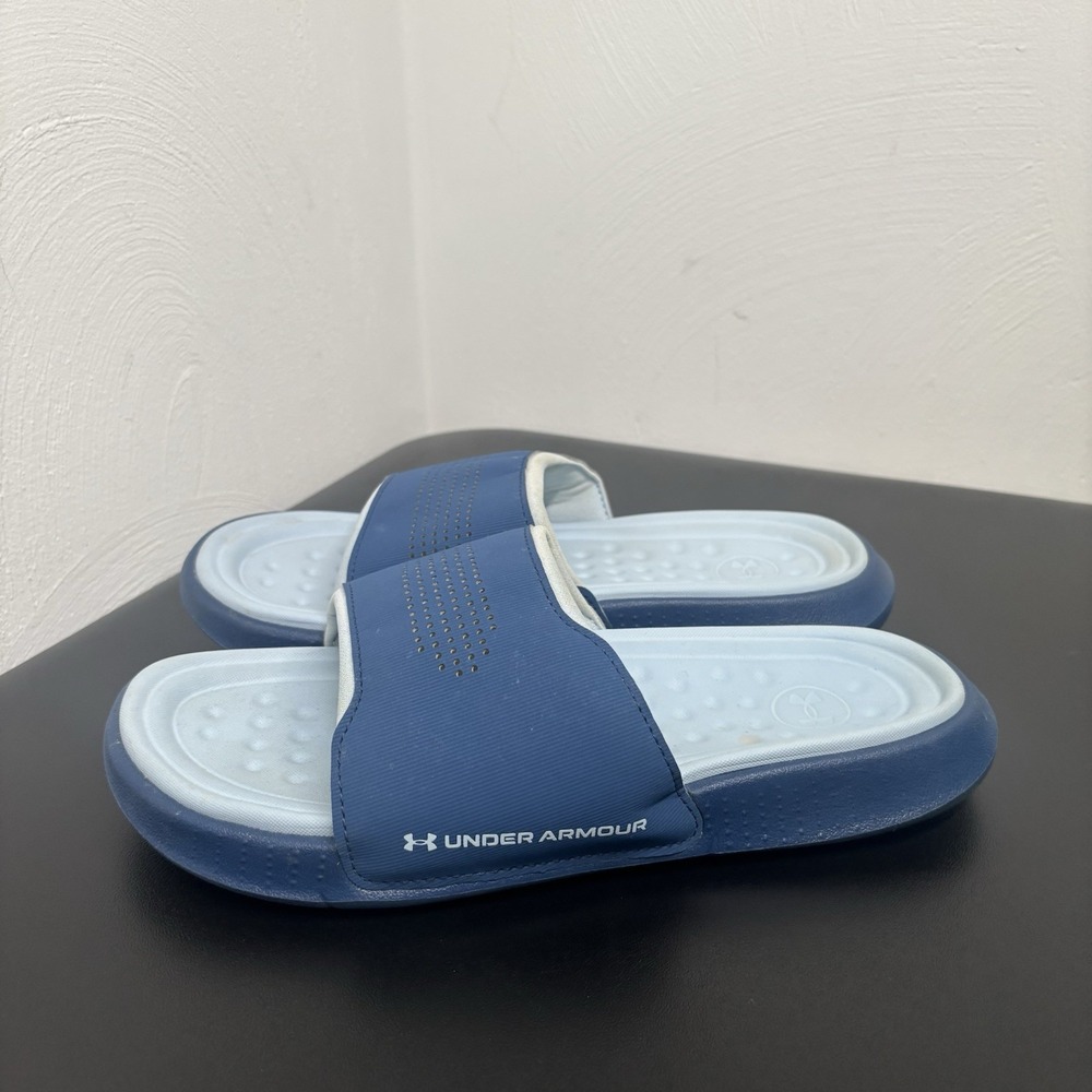 Under Armour Ansa Elevate Slide Sandal Unisex Blue Deep‎ Sea Sz M6/W7.5 Slip On